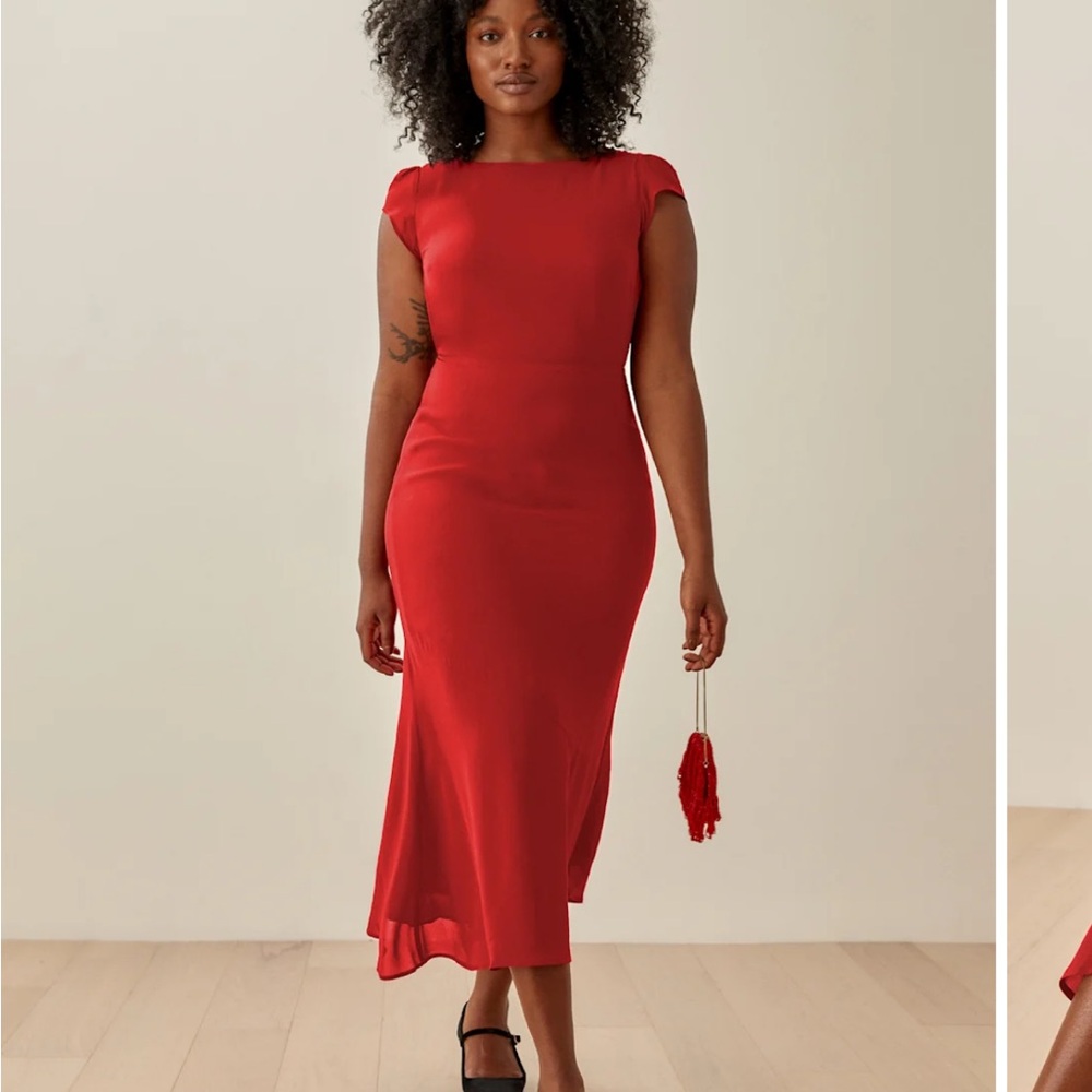 Reformation Red Midi Dress
